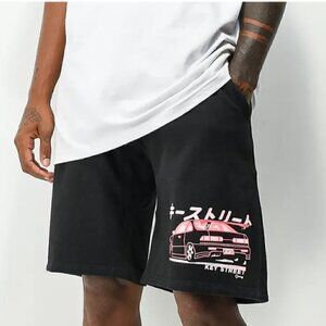 Key Street Moto Ichiban Black Sweat Shorts Size L